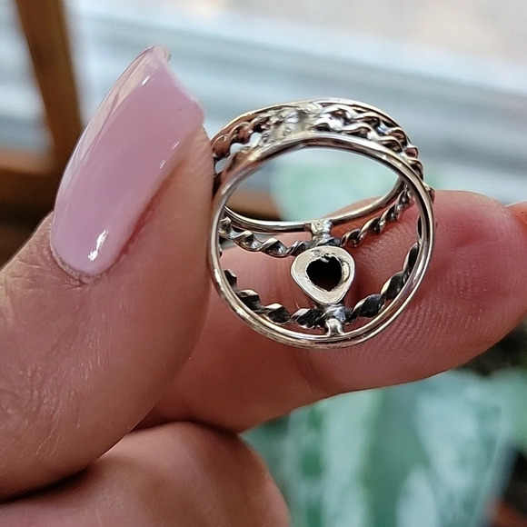 Pink Rhodochrosite Twist Ring, S925 - Picture 4 of 9